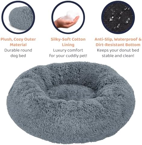 Calming Donut Dog Bed for Small Dogs, Round Dog Bed for Medium & Large Dogs - Image 5