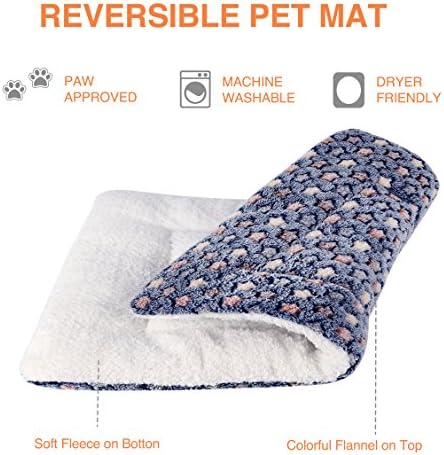 Mora Pets Cat Bed Ultra Soft Dog Crate Pad Star Print 14 x 17.5 inch Blue - Image 3