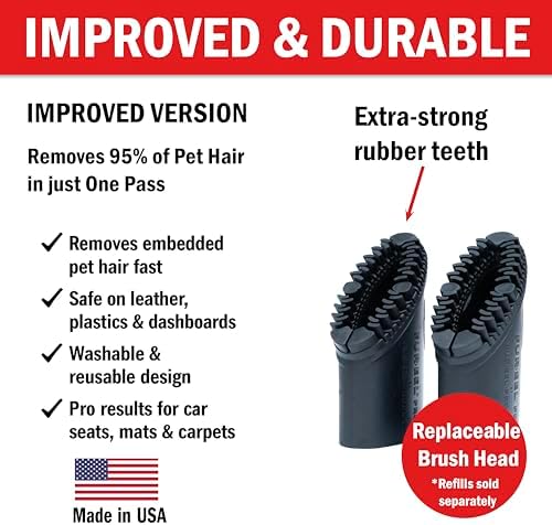 FUR-EEL PRO 2.0 Pet Hair Vacuum Attachment, Rubber Pet Hair Remover - Image 5