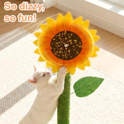 Sunflower Interactive Cat Toys for Indoor Cats, Cute Cat Scratch Post - Image 3