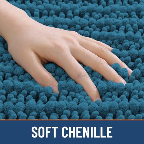 Smiry Bathroom Rugs 47X24, Extra Soft Rubber Backing Chenille Bath Mats - Image 4