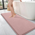 OLANLY Memory Foam Bathroom Runner Rugs 47x17, Long Bath Mats, Dusty Rose by OLANLY