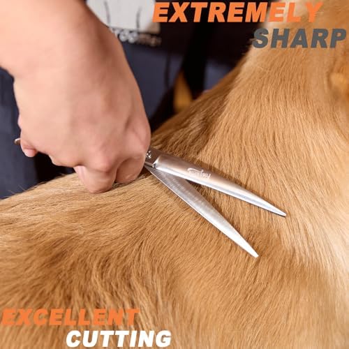 High-end Professional Dog Grooming Curved Scissors Pet Curved Shears 7.5 Inches - Image 6