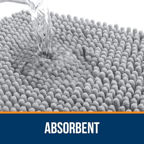 OLANLY Bathroom Runner Rugs 47x24, Extra Soft Absorbent Chenille Bath Rugs - Image 4