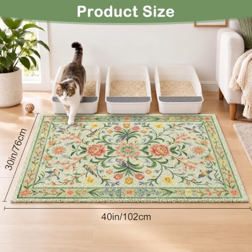 Unicorn Catcher 40"x30" Cat Litter Mat Non-Slip Washable Litter Box Mat - Image 6
