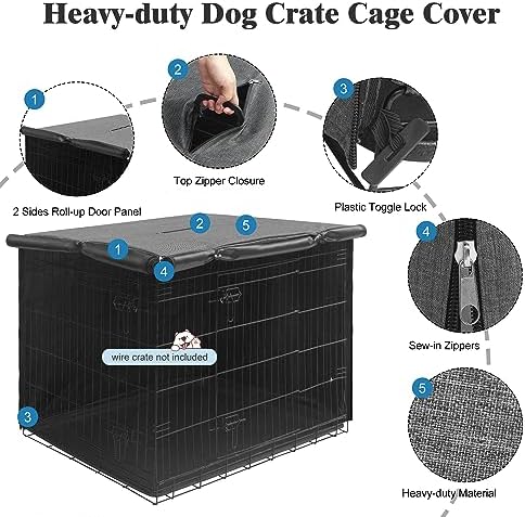 Deblue Indoor Grey Dog Crate Cover - Image 3