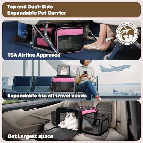 Top and 2 Sides Expandable Cat Carrier 18x13.5x9.5 TSA Airline Approved - Image 2