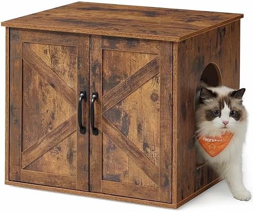 Feandrea Cat Litter Box Enclosure, Indoor Pet House End Table by FeandreabySONGMICSHOME