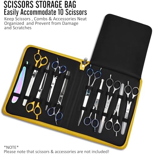 Leather Shear Cases for Hairstylist Holds 10 Grooming or Beauty Shears - Image 5