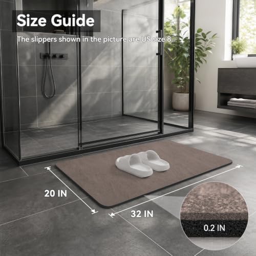 MontVoo -Bath Mat Rug-Rubber Backing Non Slip Quick Dry Absorbent Thin Bathroom - Image 2