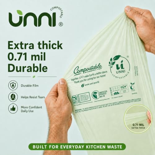 UNNI 4 Gallon Compostable Bags, 15 Liter, Extra Thick 0.75 Mil - Image 5