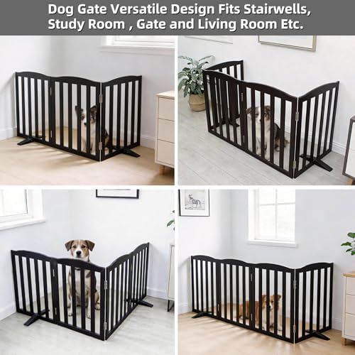 Freestanding Dog Gate Indoor, Doggie Gate Foldable Pet Gates - Image 4