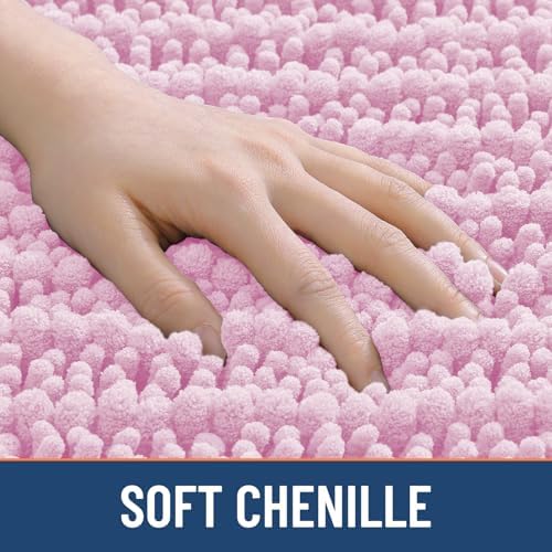 Smiry Bathroom Rugs 30X20, Extra Soft Rubber Backing Chenille Bath Mats - Image 4
