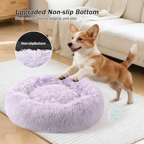 NOYAL Donut Dog Bed for Small Medium Pets, Plush Calming Faux Fur - Image 3