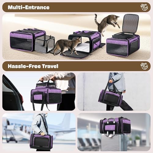 Top and 2 Sides Expandable Cat Carrier 18x13.5x9.5 TSA Airline Approved - Image 6