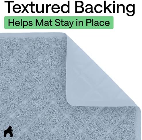 GORILLA GRIP Cat Litter Box Mat, Coiled Mesh Trapping Mats 47x35 Light Blue - Image 4