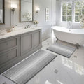 BSICPRO Bathroom Rugs Sets 2 Piece, Non Slip Striped Bath Mats by BSICPRO