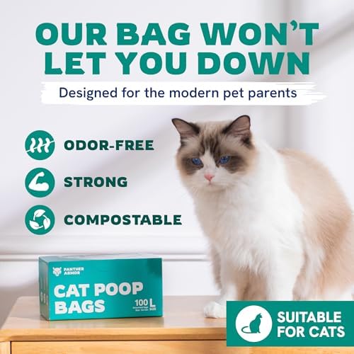 Panther Armor Cat Litter Bags, 100 Large Compostable Unscented Poop Bags - Image 5