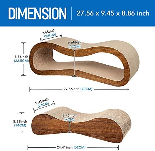 Simple Deluxe 2 in 1 Cats Scratching Pads, Large Horizontal Cardboard Cat - Image 2