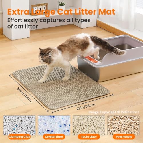 Extra Large Cat Litter Mat, Double Layer Honeycomb - Image 2