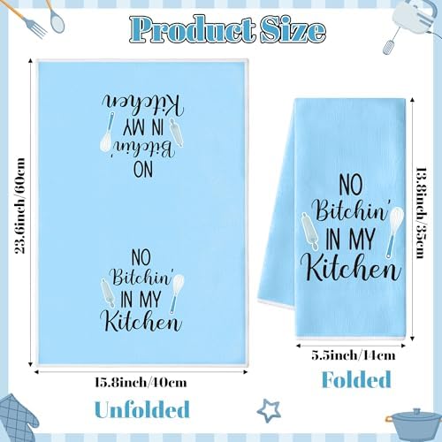 Funny Kitchen Hand Towels, 6 Pack Fun Sayings Decorative Dish Cloths Set - Image 2