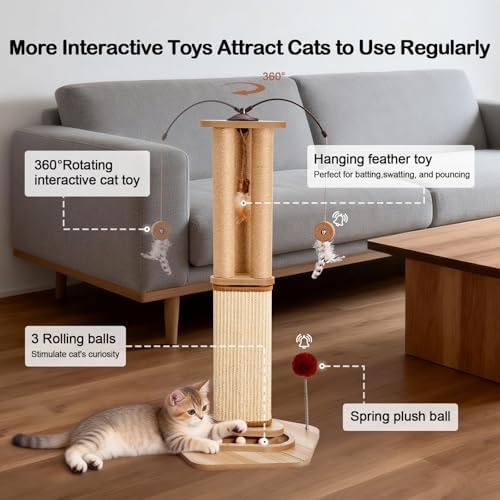 Odoland 34 Inch Cat Scratching Post - Image 6