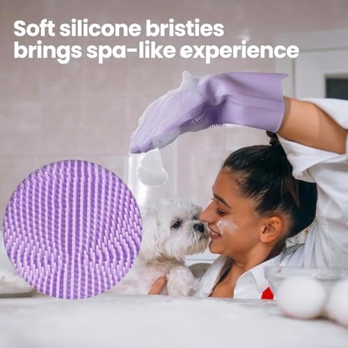 Silicone Pet Grooming Gloves Dog Washing Gloves - Image 4