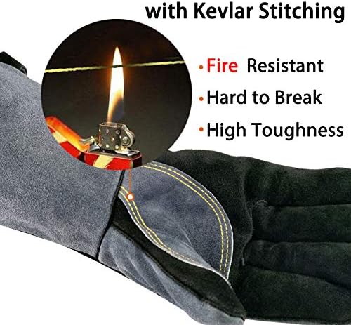 WZQH 16 In, Welding Gloves, Fireplace Glove, Fire & Heat Resistant - Image 3