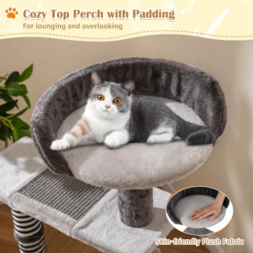PETSITE 37-inch Small Cat Tree for Elder Cats, Modern Cat Tree Tower - Image 3