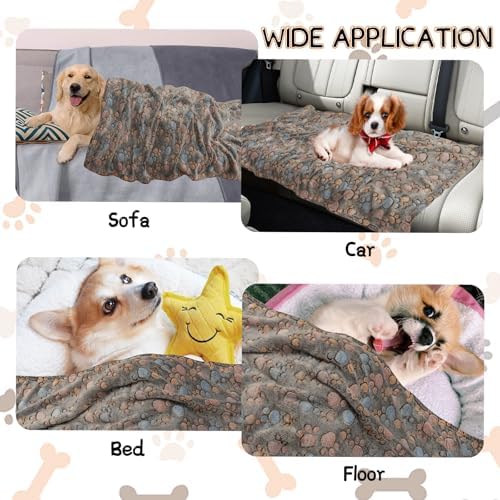 Rezutan Blanket for Large Dogs & Cats Soft Reversible Cute Paw 40"x31" - Image 5