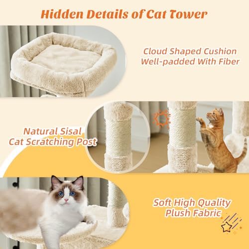 44 Inch Small Cat Tree Tower for Indoor Cats and Kittens - Image 3