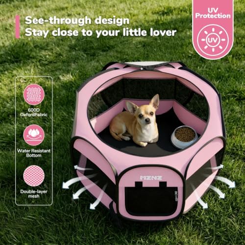Dog Cat Small Animal Puppy Playpen Crate, Whole Pink - Image 6