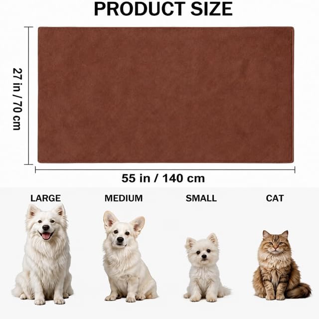 2 Pcs Microfiber Dog Towels for Drying Dogs Large, 55 X 27 Inch - Image 2