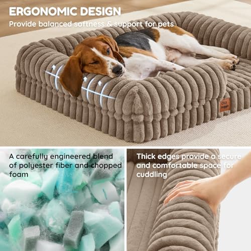 ChiXnuggle Faux Fur Orthopedic Dog Bolster Bed, Waterproof Washable Cover - Image 2