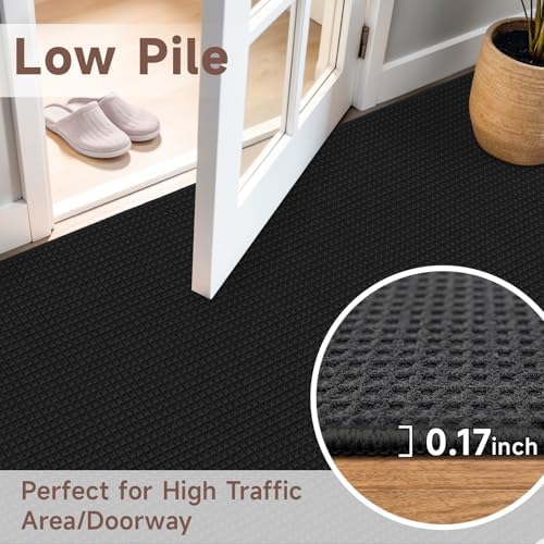 2x6 Waffle Bathroom Runner Rug: Washable Kitchen Runner - Image 6