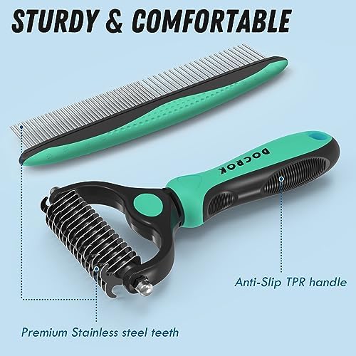 Docrok Pet Grooming Brush and Metal Comb Combo - Image 6