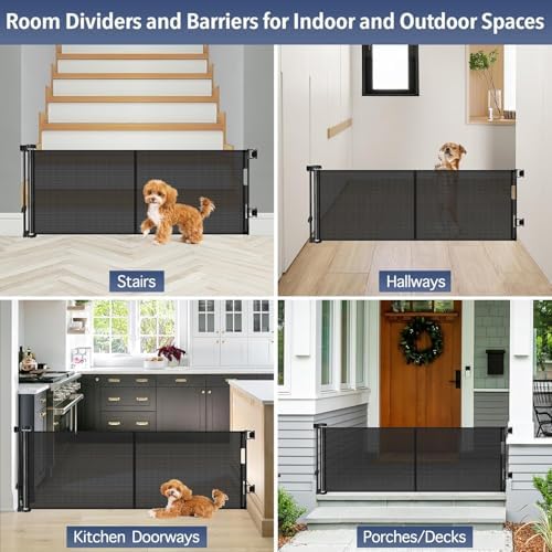Reinforced 18" Tall 55" Wide Retractable Dog Gate, Prevents Crawling Under - Image 5