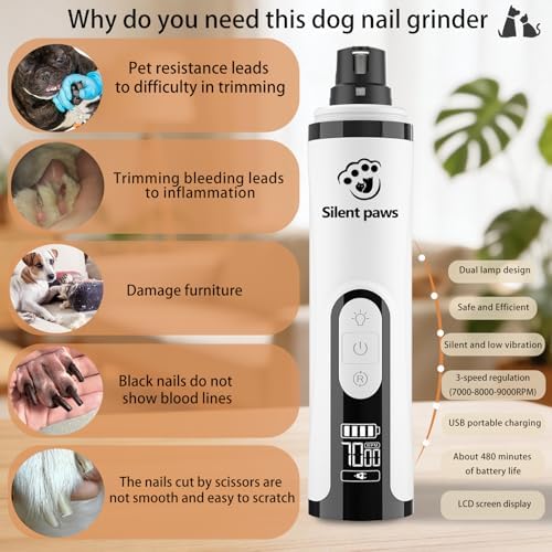 Silent Paws 3-Speed Dog Nail Grinder - Image 5