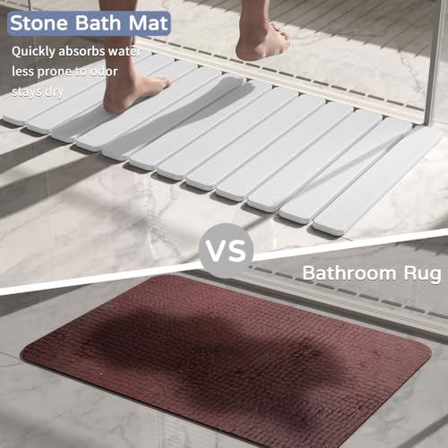 Large Stone Bath Mat 31.5 x 19.7in, Diatomaceous Earth Mat - Image 7