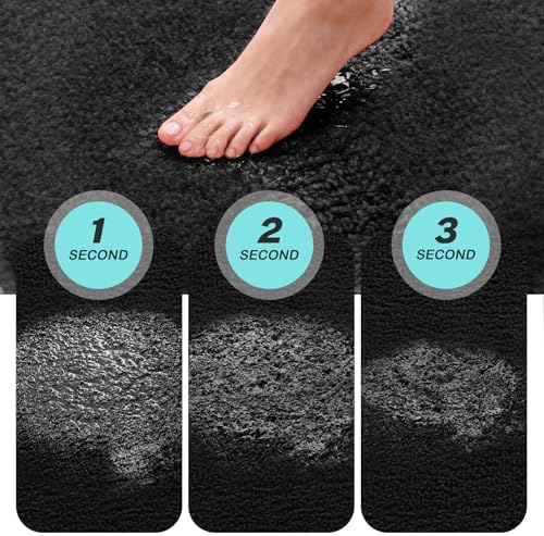 Kmson Bathroom Rugs Mat, Non-Slip Fluffy Thick Water Absorbent Microfiber Mat - Image 5