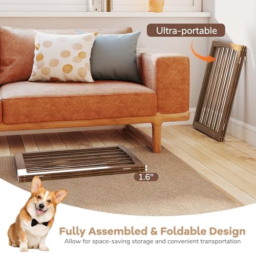 Giantex Freestanding Foldable Dog Gate Indoor - Image 4