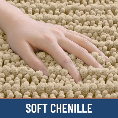 Smiry Bathroom Rugs 50X30, Extra Soft Rubber Backing Chenille Bath Mats - Image 4