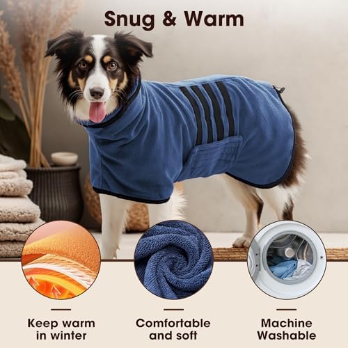 Microfiber Dog Bathrobe, Super Absorbent Dog Drying Coat - Image 3