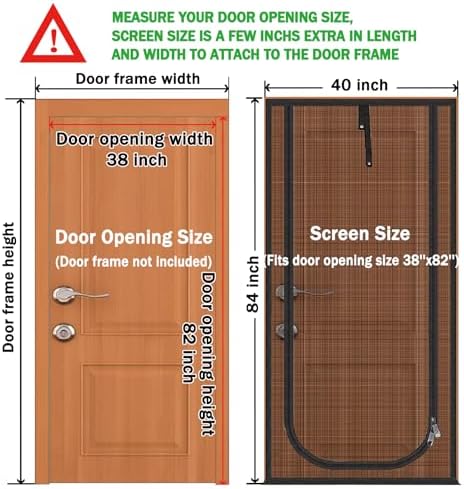 Reinforced Cat Screen Door, Fits Door Opening Size 38''x 82', Thickened Cat - Image 2