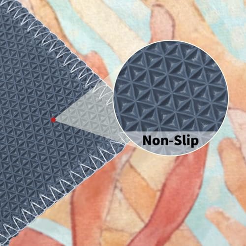 Giwawa Coastal Coral Bath Rug Beach Ocean Bathtub Mat Extra Absorbent Washable - Image 4