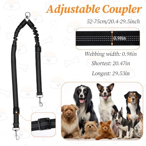 Double Dog Leash for Two Dogs, No Pull Two Dog Leash, No Tangle for Small 2 - Image 3