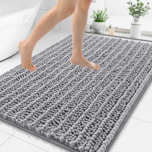 Smiry Bathroom Rugs 50X30, Extra Soft Rubber Backing Chenille Bath Mats by Smiry