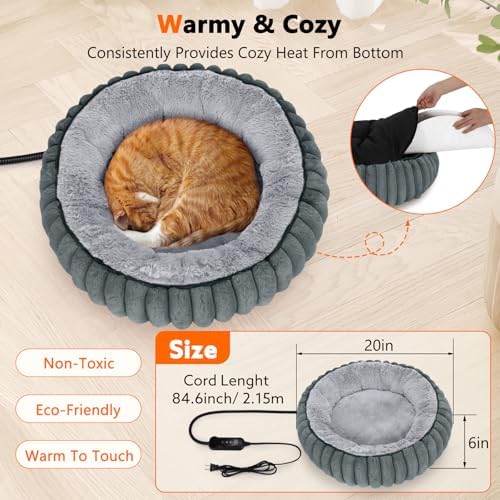 INVENHO Heated Cat Beds for Indoor Cats and Small Dogs, Removable Waterproof - Image 5