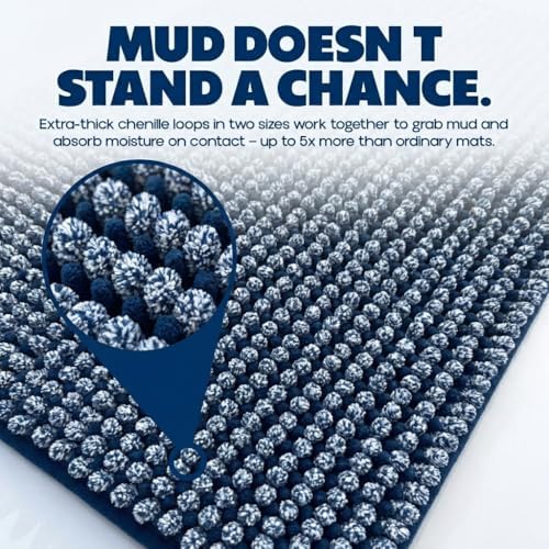 Muddy Mat® T.Max Dual Tone Indoor Dog Door Mat Slip Resistant Chenille Entryway - Image 2