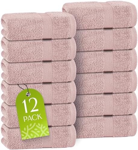 Wealuxe Pink Washcloths 12x12 Inch by WhiteClassic